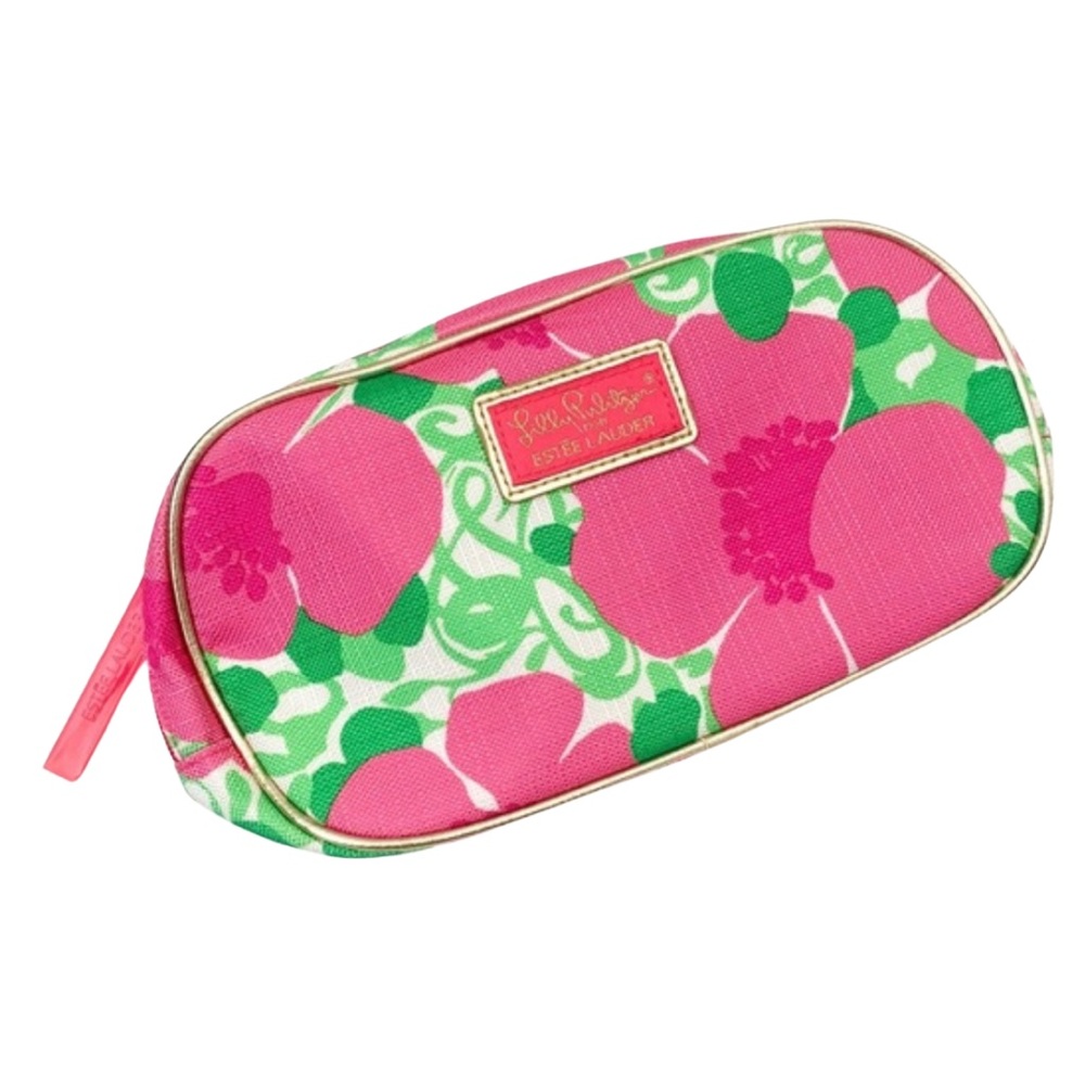 Estée Lauder Lilly Pulitzer Pink Floral Cosmetic Makeup Travel Bag